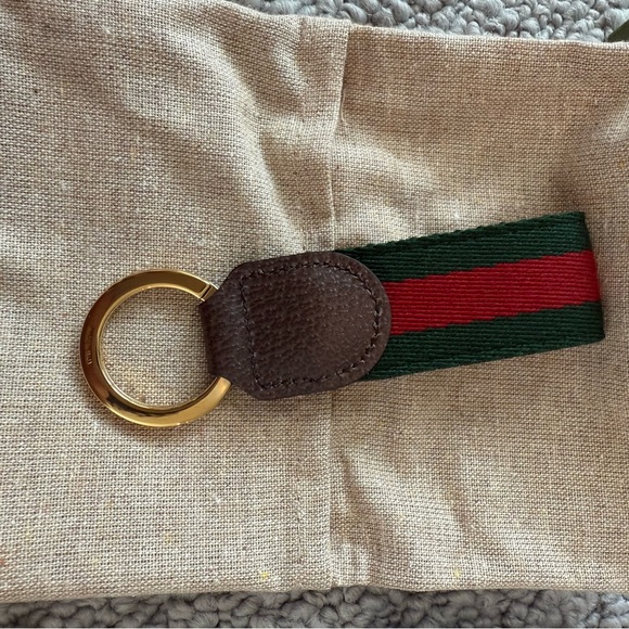 Gucci Brown and Green Key Chain with Iconic Design - Picture 2 of 15